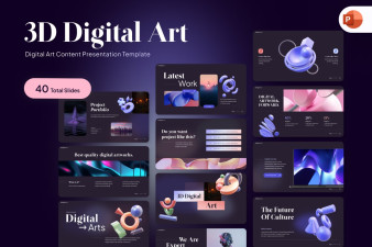 3D Digital Art PowerPoint Template